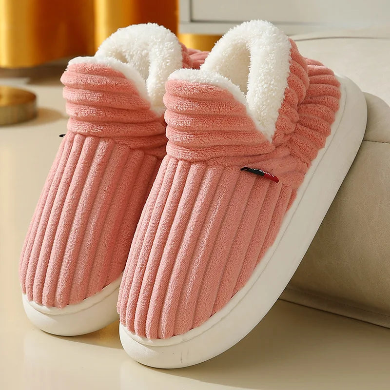 Pallene New Fur Slippers For Women Men Winter Furry Fashion Warm Ankles Plush Cozy Slides For Home Indoor Soft Sole Cotton Shoes